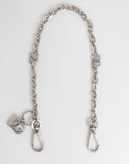 Dolce & Gabbana Silver Tone Brass DG Logo Detailing Chain Men Necklace - Necklaces