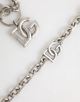 Dolce & Gabbana Silver Tone Brass DG Logo Detailing Chain Men Necklace