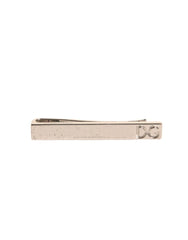 Dolce & Gabbana Silver Tone Brass Logo Branded Tie Clip Bar - Tie Clips