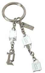Dolce & Gabbana Silver Tone Metal DG Logo Engraved Keyring Keychain - Keychains