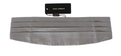 Dolce & Gabbana Silver Wide Belt Silk Cummerbund - IT48 | M - Suspenders