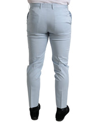 Dolce & Gabbana Sky Blue Cotton Stretch Skinny Pants - Trousers