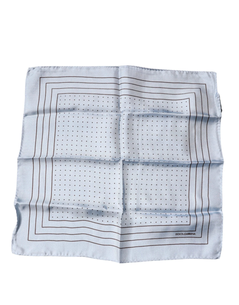 Dolce & Gabbana Sky Blue Polka Dots Square Handkerchief Scarf - Scarves & Shawls