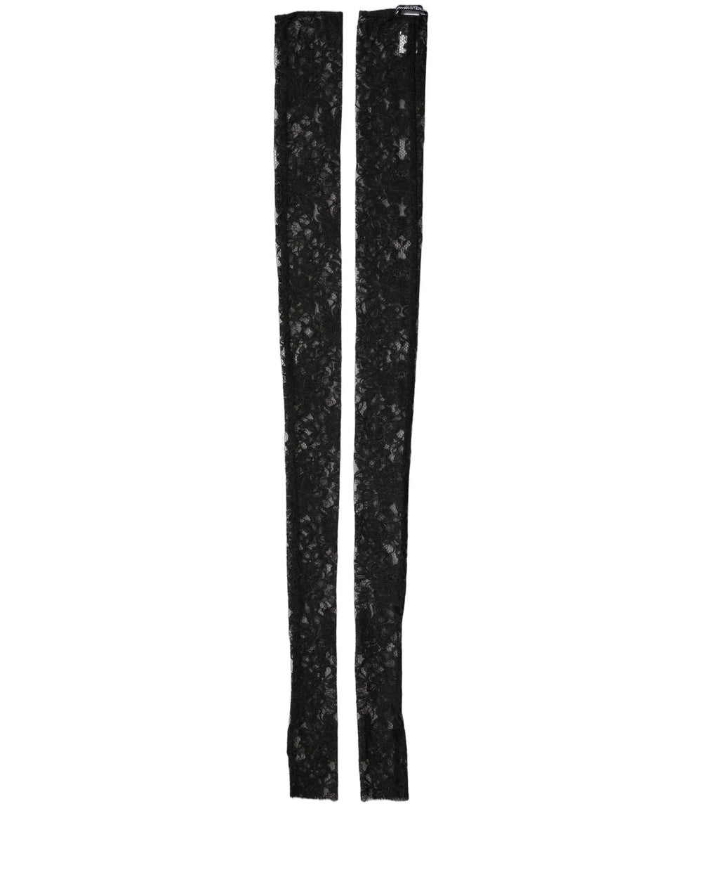 Dolce & Gabbana Sleeves Black Nylon Floral Lace Warmer Arm - 7.5|S