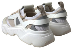 Dolce & Gabbana Sneakers White Beige Leather Sport DAYMASTER Shoes - EU35/US4.5