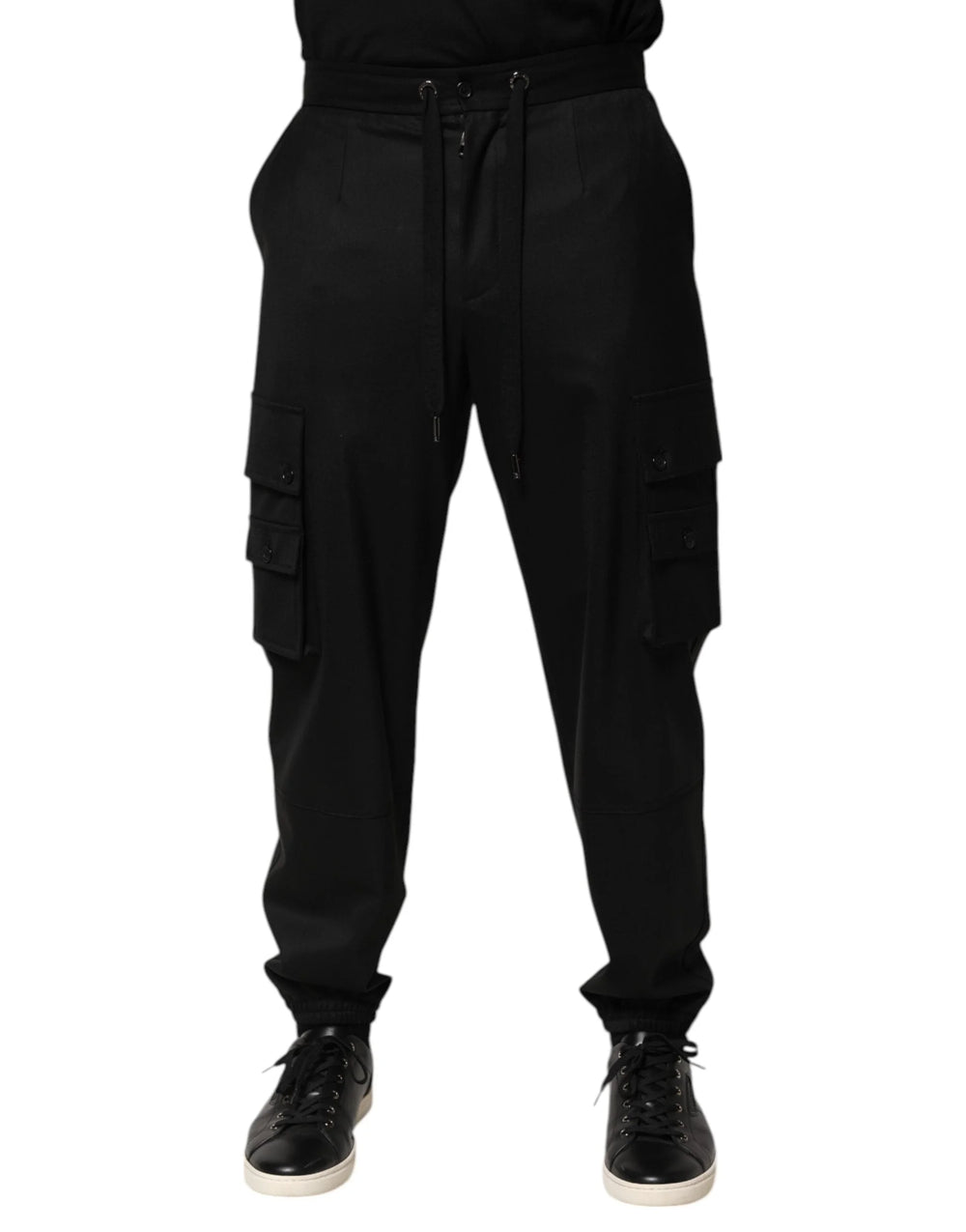 Dolce & Gabbana Solid Black Cargo Jogger Men Sweatpants Pants - IT48 | M - Joggers