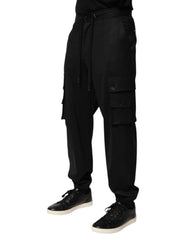 Dolce & Gabbana Solid Black Cargo Jogger Men Sweatpants Pants - IT48 | M - Joggers