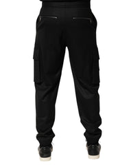 Dolce & Gabbana Solid Black Cargo Jogger Men Sweatpants Pants - IT48 | M - Joggers