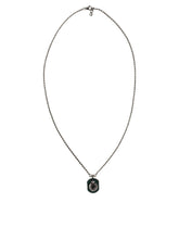 Dolce & Gabbana Sterling Silver 925 Chain Bar Gem Pendant Logo Necklace - Necklaces