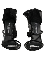 Dolce & Gabbana Stilettosandalien mit Socken, schwarze Overknee-Stiefel - EU38/US7.5