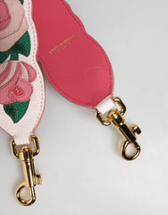 Dolce & Gabbana Strap White Floral Calf Leather Bag Accessory Shoulder