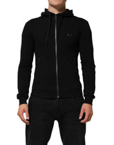 Dolce & Gabbana Sweater Black Cotton Hooded Men Sweatshirt Sweater - IT44 | XS - Hoodies