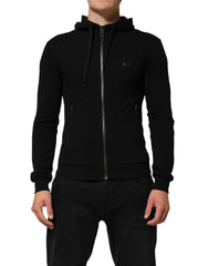 Dolce & Gabbana Sweater Black Cotton Hooded Men Sweatshirt Sweater - IT44 | XS - Hoodies