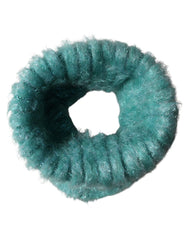 Dolce & Gabbana Teal Mohair Wool Knitted Wrap Shawl 62cm x 32.5cm Scarf