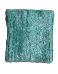 Dolce & Gabbana Teal Mohair Wool Knitted Wrap Shawl 62cm x 32.5cm Scarf