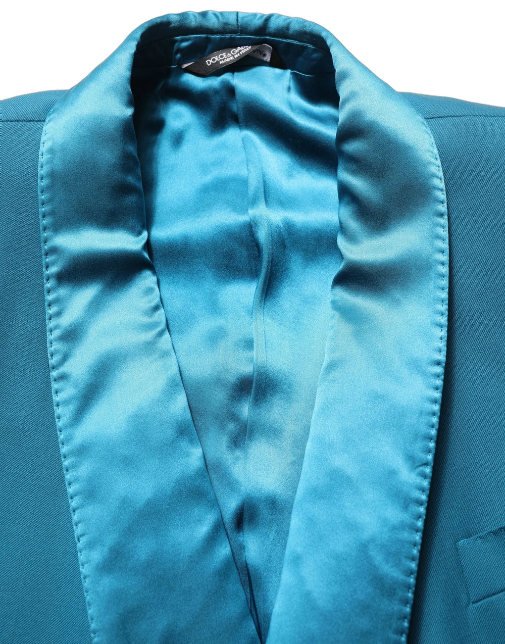 Dolce & Gabbana Teal Wool Double Breasted Formal Coat Blazer - IT46 | S