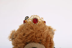 Dolce & Gabbana Teddy Bear Gold Crystal Crown Tiara Diadem Hair Band - Headbands