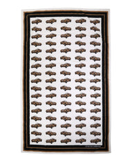 Dolce & Gabbana Towel White Cotton Car Graphic Print 115cm x 180cm Beach