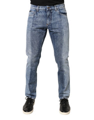 Dolce & Gabbana Two Tone Blue Cotton Regular Men Denim Jeans - IT48 | M
