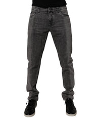 Dolce & Gabbana Two Tone Gray Cotton Denim Jeans - IT50 | L - Jeans