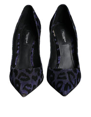 Dolce & Gabbana Violet Leopard Lurex High Heels Pumps Shoes - EU37/US7 - Heels