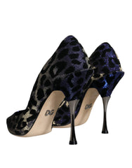 Dolce & Gabbana Violet Leopard Lurex High Heels Pumps Shoes - EU37/US7 - Heels