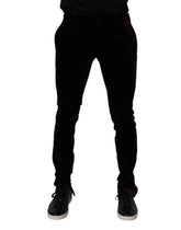 Dolce & Gabbana Violet Velvet Cotton Men Dress Formal Pants - IT48 | M - Trousers