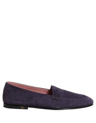 Dolce & Gabbana Violet Velvet Slip On Men Flats Loafers Shoes - EU44/US11