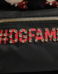 Dolce & Gabbana VULCANO Black Nylon #DGFAMILY Embellished Backpack Bag