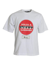 Dolce & Gabbana White Amor Heart Cotton Crewneck Short Sleeve T-shirt - S - T-Shirts