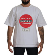 Dolce & Gabbana White Amor Heart Cotton Crewneck T-shirt - S - T-Shirts