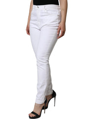 Dolce & Gabbana White AUDREY Cotton Logo Skinny Denim Jeans - IT44 | L - Jeans