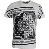 Dolce & Gabbana White Bandana Print Cotton Short Sleeves Men T-shirt - IT48 | M - T-Shirts