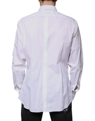 Dolce & Gabbana White Bib Cotton Poplin GOLD Formal Shirt - IT37 | XS - Shirts