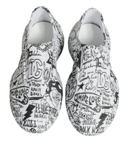 Dolce & Gabbana White Black Graffiti Daymaster Sneakers Shoes - EU44/US11