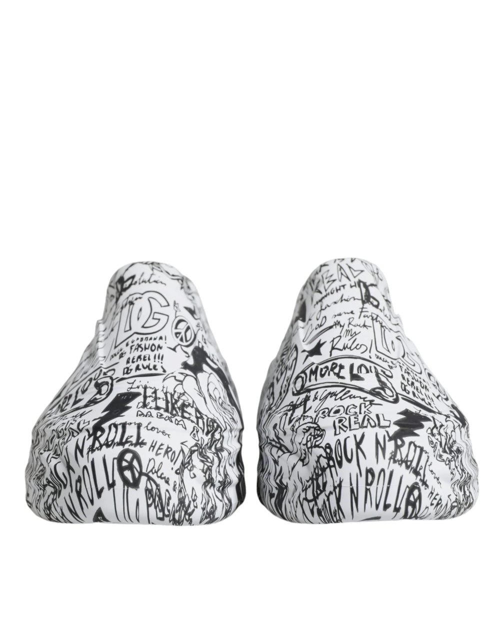Dolce & Gabbana White Black Graffiti Daymaster Sneakers Shoes - EU44/US11