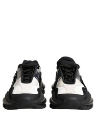 Dolce & Gabbana White Black Logo Airmaster Men Sneakers Shoes - EU42/US9