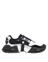 Dolce & Gabbana White Black Logo Airmaster Men Sneakers Shoes - EU42/US9