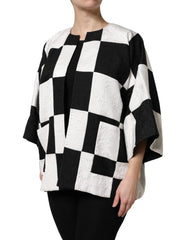 Dolce & Gabbana White Black Patchwork Jacquard Blazer Jacket - Sport Jackets