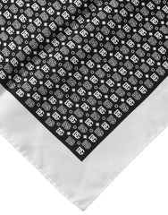 Dolce & Gabbana White Black Patterned Square Foulard Scarf