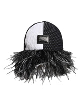 Dolce & Gabbana White Black Polka Dot Feathers Baseball Cap - 56 cm|XS - Baseball Caps