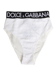 Dolce & Gabbana Witte Zwarte Sequins Hoge Taille Slip Ondergoed - IT2 | S