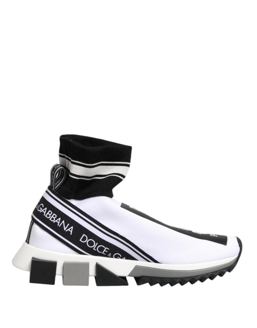 Dolce & Gabbana White Black Sorrento Socks Sneakers Shoes - Sneakers