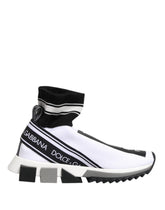 Dolce & Gabbana White Black Sorrento Socks Sneakers Shoes - Sneakers