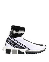 Dolce & Gabbana White Black Sorrento Socks Sneakers Shoes - Sneakers
