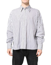 Dolce & Gabbana White Black Stripe Button Down Casual Shirt - IT40 | M - Shirts