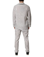 Dolce & Gabbana White Black Stripes Cotton Men Pajama Set Sleepwear - IT39 | S - Pajamas