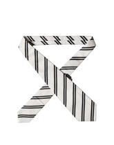 Dolce & Gabbana White Black Stripes Silk Adjustable Women Necktie Tie