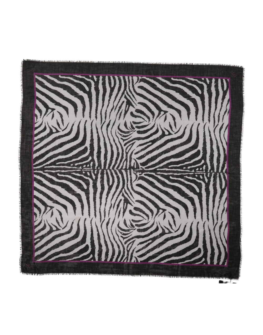 Dolce & Gabbana White Black Zebra Pattern Shawl 255cm x 132cm Men Scarf