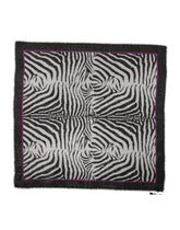 Dolce & Gabbana White Black Zebra Pattern Shawl 255cm x 132cm Men Scarf